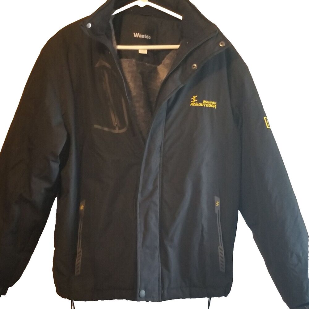 Wantdo Latest Vogue Weather Gear Mens Jacket Black Full Zip Outdoor Medium